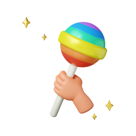 Pride Lollipop With Rainbow Colors  3D Icon