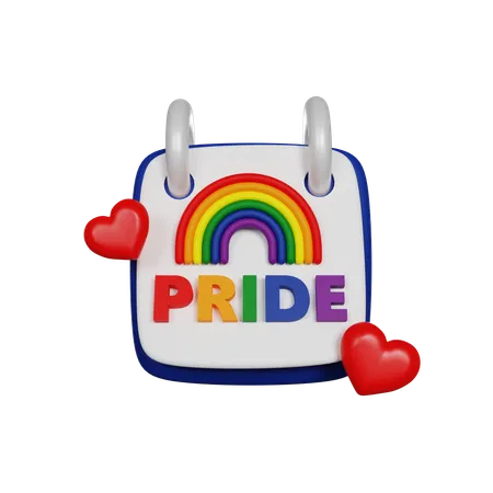 LGBTQ Rainbow LGBT Calendar Pride Month Human Rights 3 D Render Icon 3D Icon