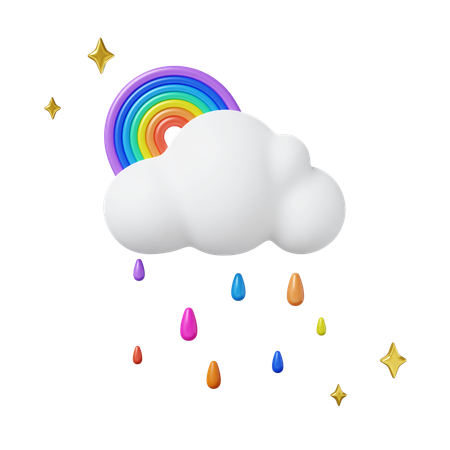 Pride Symbolism With Cheerful Rainbow Cloud  3D Icon