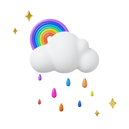 Pride Symbolism With Cheerful Rainbow Cloud  3D Icon