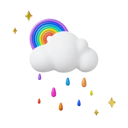 Pride Symbolism With Cheerful Rainbow Cloud  3D Icon