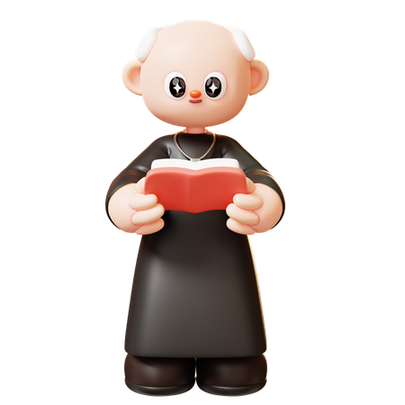 Priest With Bible  3D Icon