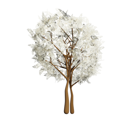 Primavera arbusto branco  3D Icon