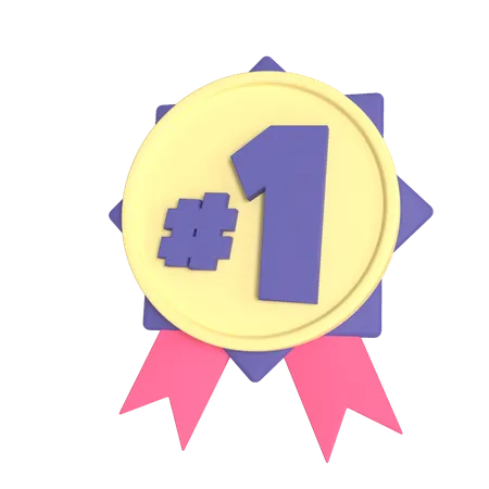 Primeira medalha  3D Illustration