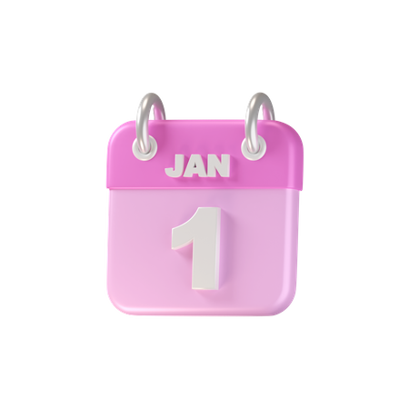Primeiro calendário de janeiro  3D Icon