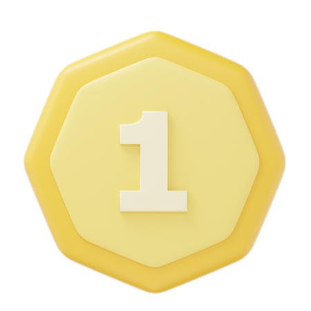 Medalha de ouro do primeiro lugar  3D Icon