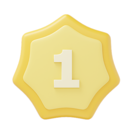 Medalha de ouro do primeiro lugar  3D Icon