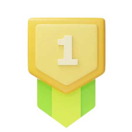 Medalha de ouro do primeiro lugar  3D Icon