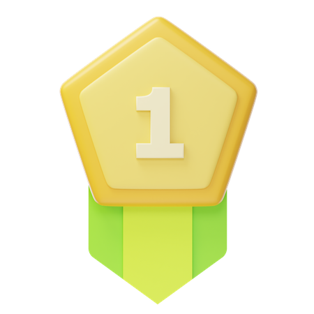 Medalha de ouro do primeiro lugar  3D Icon