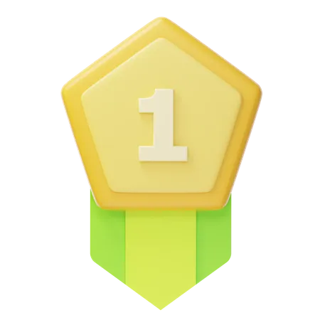 Medalha de ouro do primeiro lugar  3D Icon