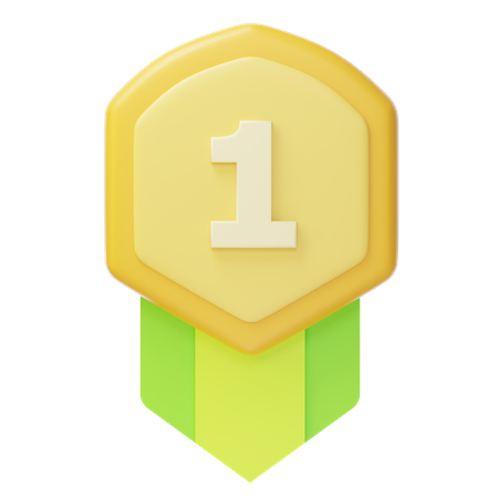 Medalha de ouro do primeiro lugar  3D Icon