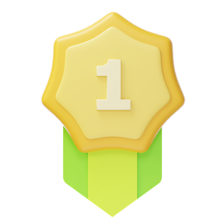 Medalha de ouro do primeiro lugar  3D Icon