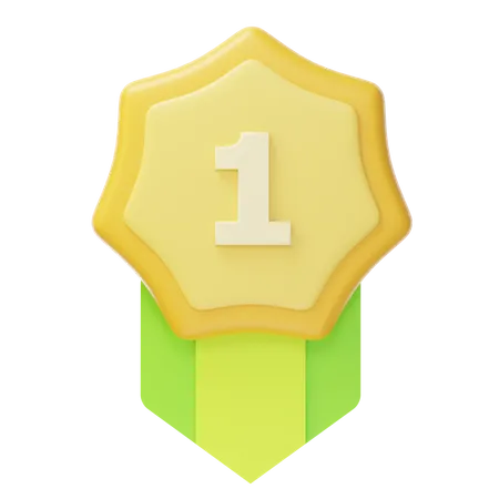 Medalha de ouro do primeiro lugar  3D Icon