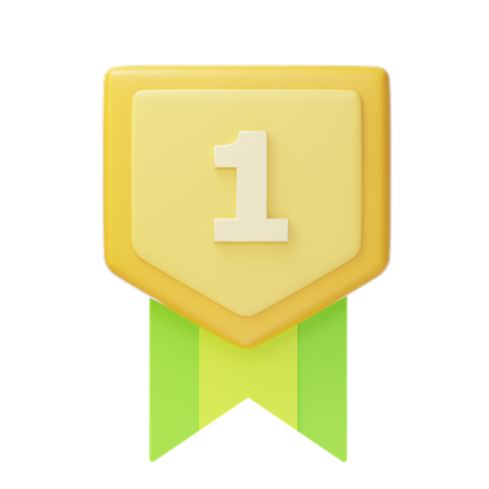 Medalha de ouro do primeiro lugar  3D Icon