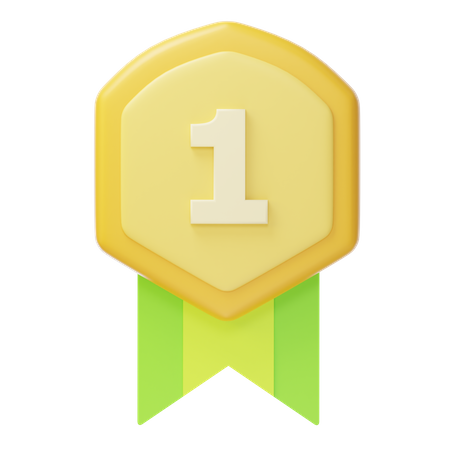 Medalha de ouro do primeiro lugar  3D Icon