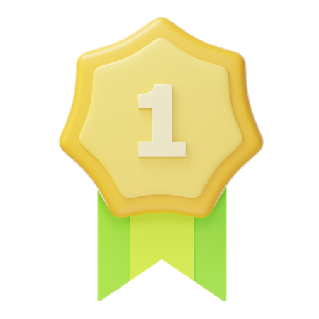 Medalha de ouro do primeiro lugar  3D Icon