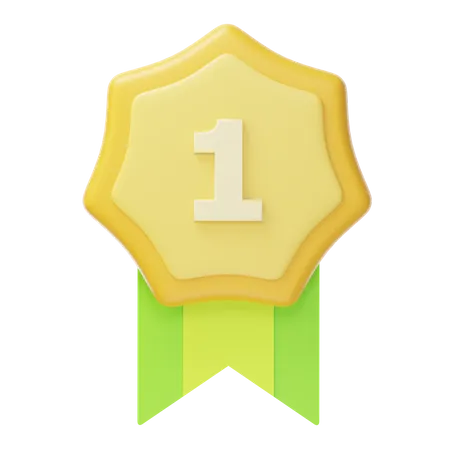 Medalha de ouro do primeiro lugar  3D Icon