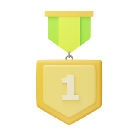 Medalha de ouro do primeiro lugar  3D Icon