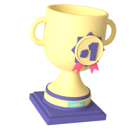 Troféu de primeiro lugar  3D Illustration