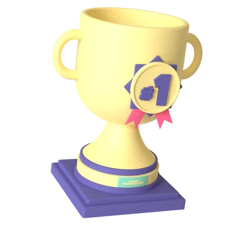 Troféu de primeiro lugar  3D Illustration