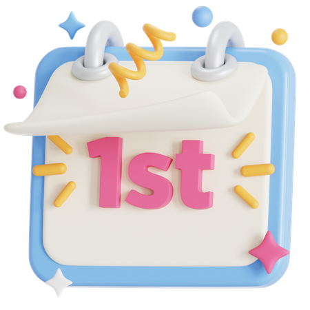 Primer día año nuevo  3D Icon