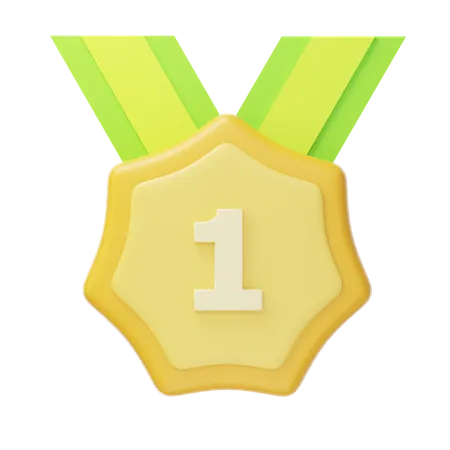 Medalla de oro del primer lugar  3D Icon