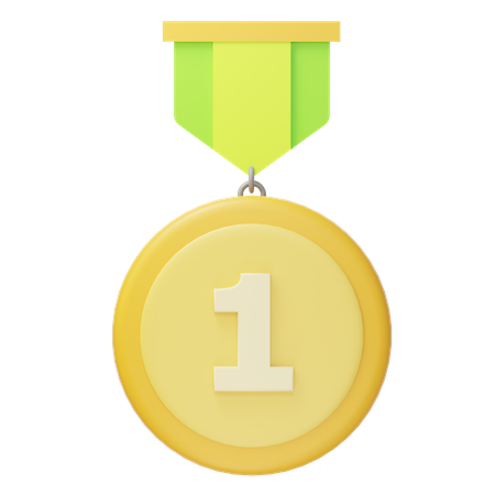 Medalla de oro del primer lugar  3D Icon