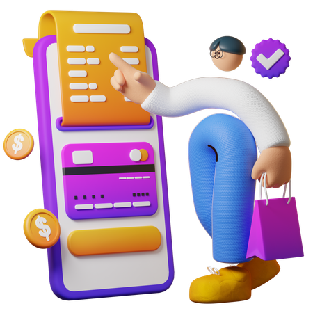 Print Bill Transaction  3D Icon
