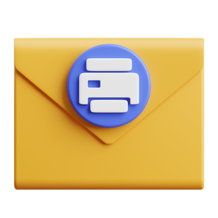 Print Email  3D Icon