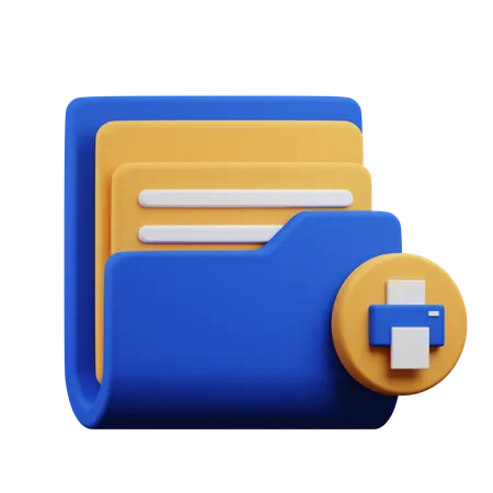 Print Folder  3D Icon