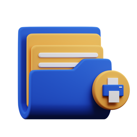 Print Folder  3D Icon