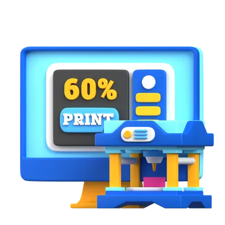 Print Prosesing  3D Icon
