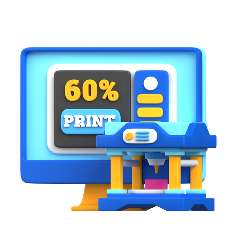 Print Prosesing  3D Icon