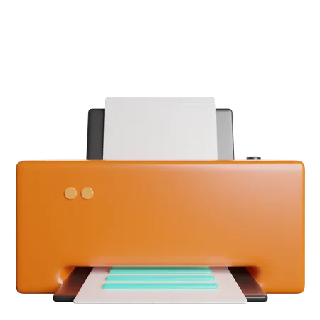 Printer Device Printing 3D Icon