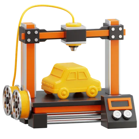 Printer Manufacturing Car Prototype  3D Icon