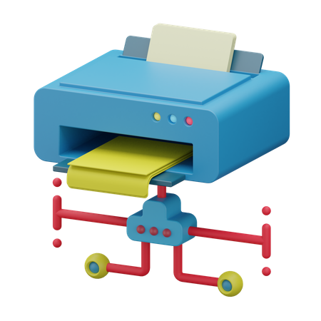 Printer Sharing  3D Icon