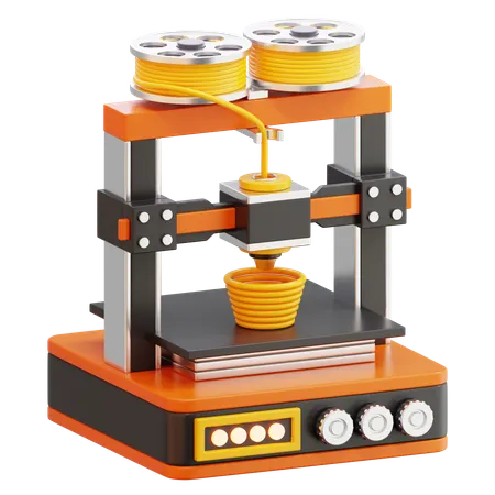 Printer With Filament Spools  3D Icon