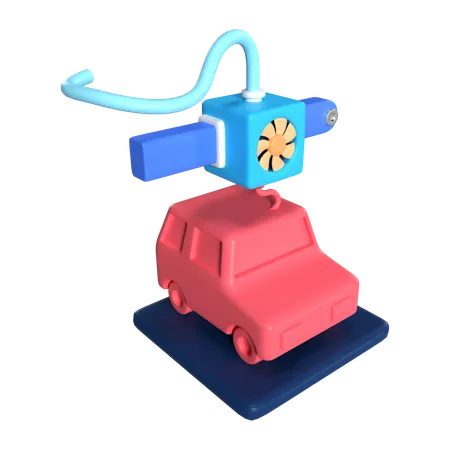 This Is Printing Car 3 D Render Illustration Icon It Comes As A High Resolution PNG File Isolated On A Transparent Background The Available 3 D Model File Formats Include BLEND OBJ FBX And GLTF 3D Icon