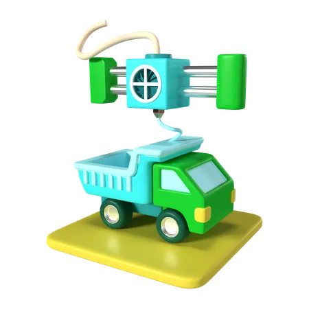 This Is A Printing Car 3 D Render Illustration Icon It Comes With A High Resolution PSD File And Is Isolated On A Transparent Background 3D Icon