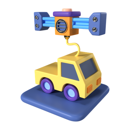 Printing Car  3D Icon