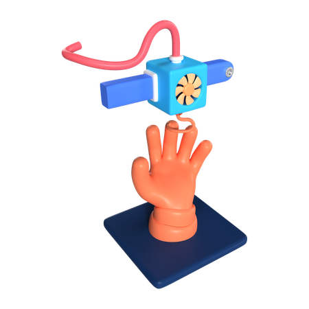 Printing Hand  3D Icon