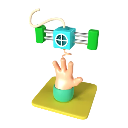 This Is A Printing Hand 3 D Render Illustration Icon It Comes With A High Resolution PSD File And Is Isolated On A Transparent Background 3D Icon