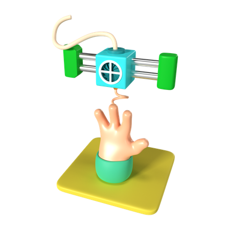 Printing Hand  3D Icon