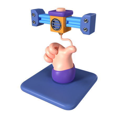 Printing Hand  3D Icon