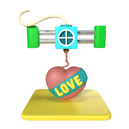 Printing Heart  3D Icon