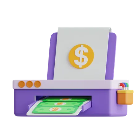 Printing Money  3D Icon