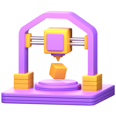 Printing Object  3D Icon