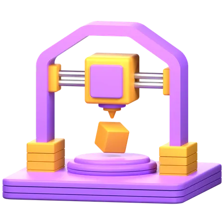 Printing Object  3D Icon