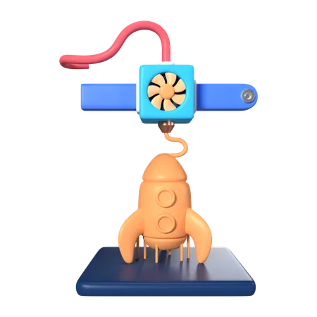 This Is Printing Rocket 3 D Render Illustration Icon It Comes As A High Resolution PNG File Isolated On A Transparent Background The Available 3 D Model File Formats Include BLEND OBJ FBX And GLTF 3D Icon