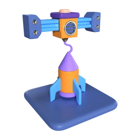 Printing Rocket  3D Icon